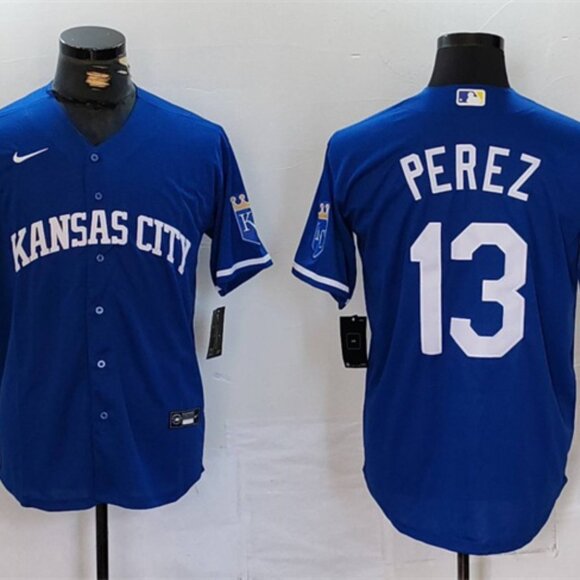 13 Salvador Perez Royal Stitched Jersey